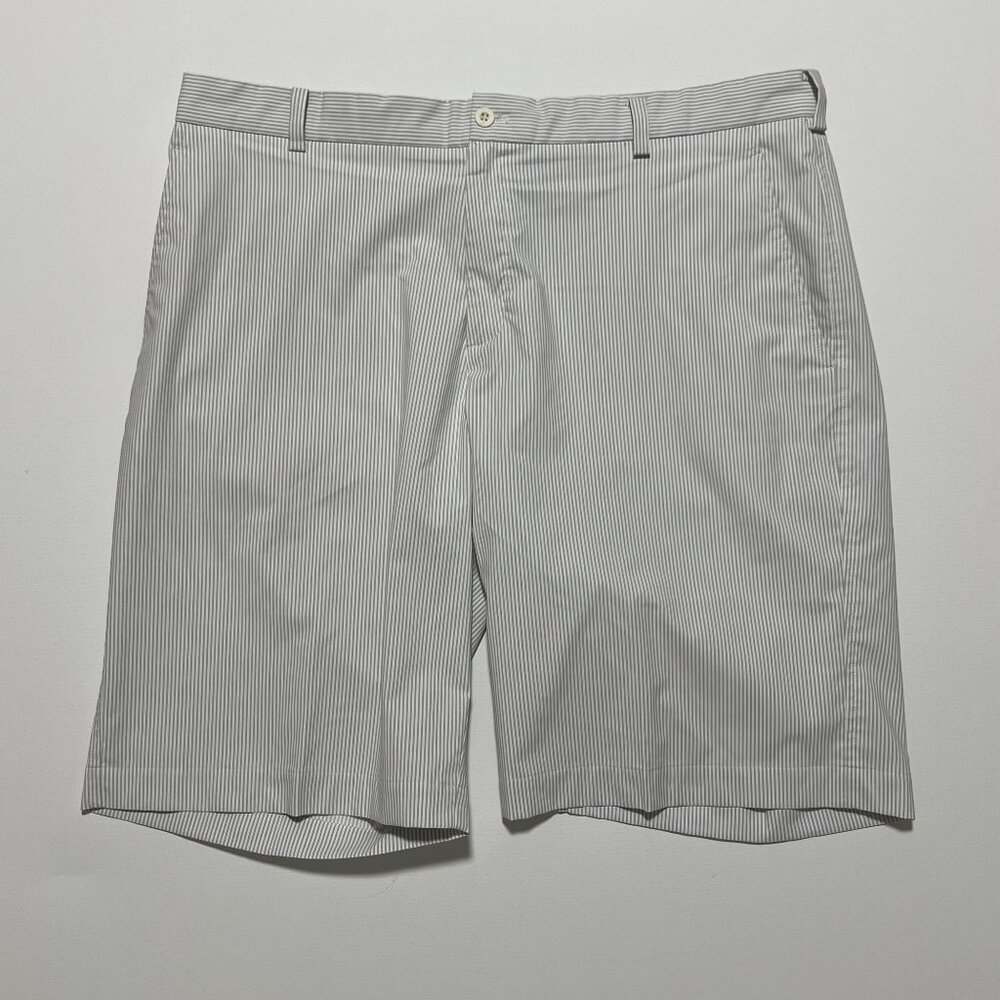 Nike Golf Shorts Casual Preppy White Gray Striped Men's size 38